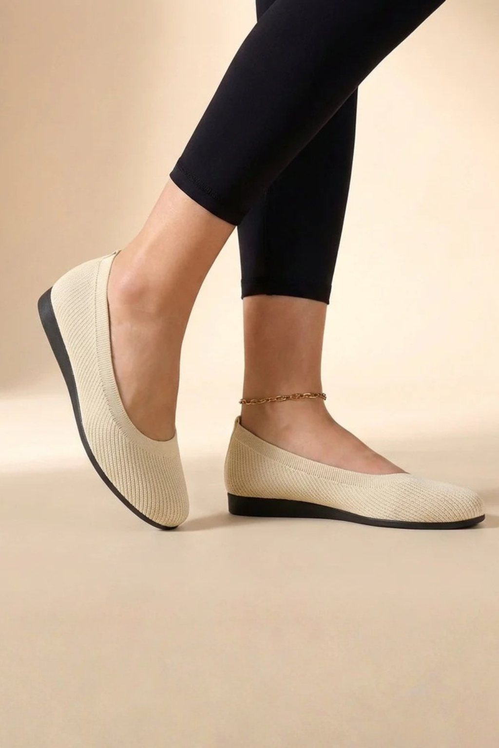 Dorothea Damen Ballerinas – Strick & Rund Zehen Komfortabel