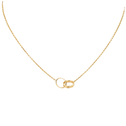 LOVE HALSKETTE DOPPELRING  | GOLD