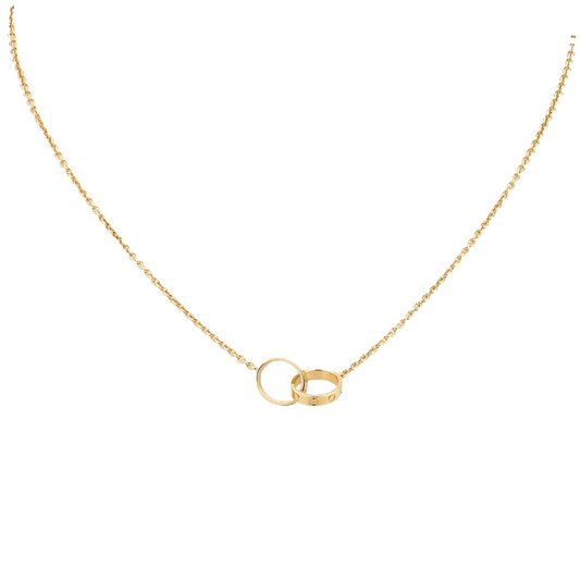 LOVE HALSKETTE DOPPELRING  | GOLD