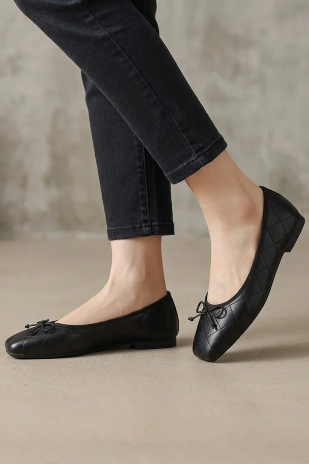 Millicent Damen Ballerinas – Steppung & Schleife mit Eckiger Spitze Elegant