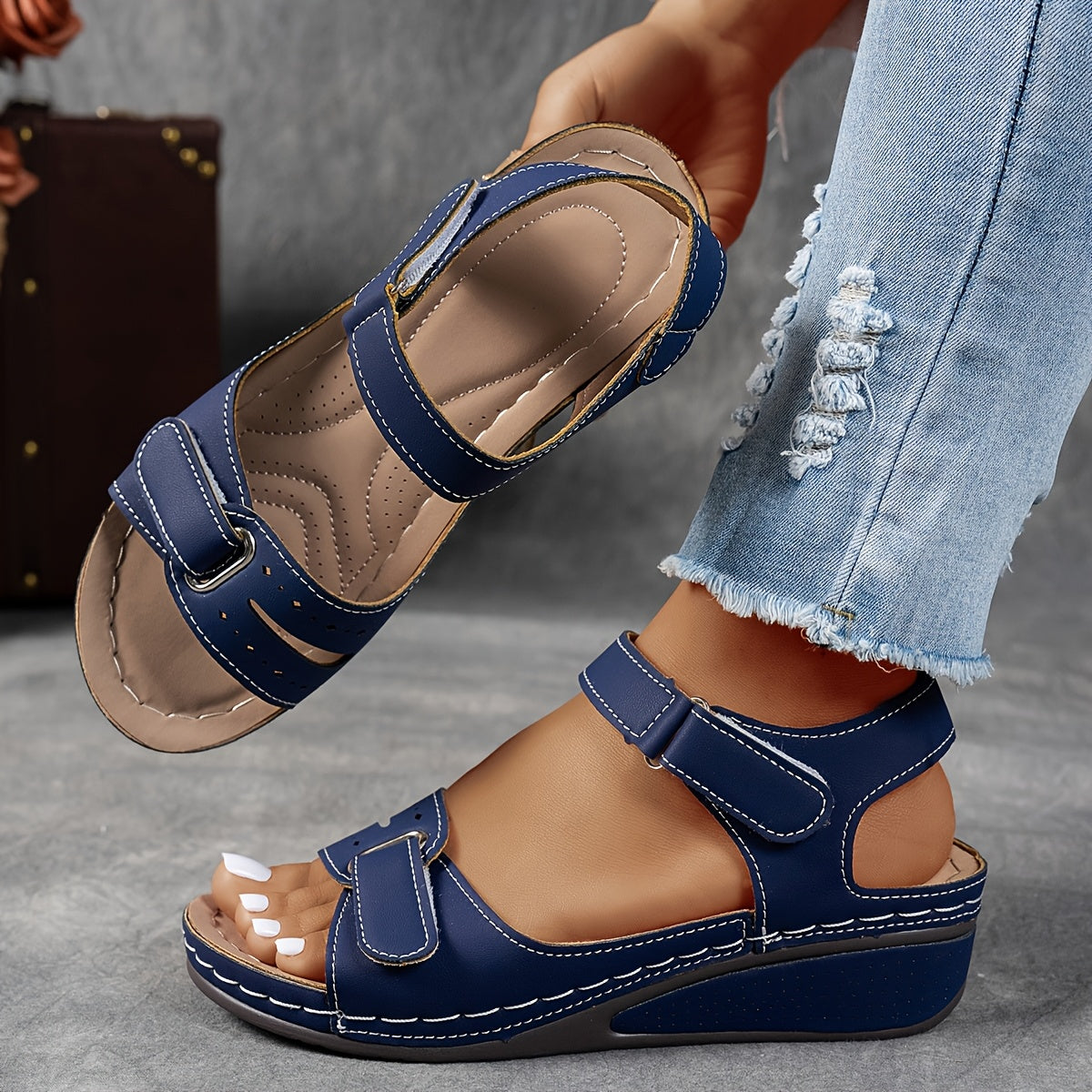 Giorgia Damen Sandalen – Orthopädische Keilsandalen Offen