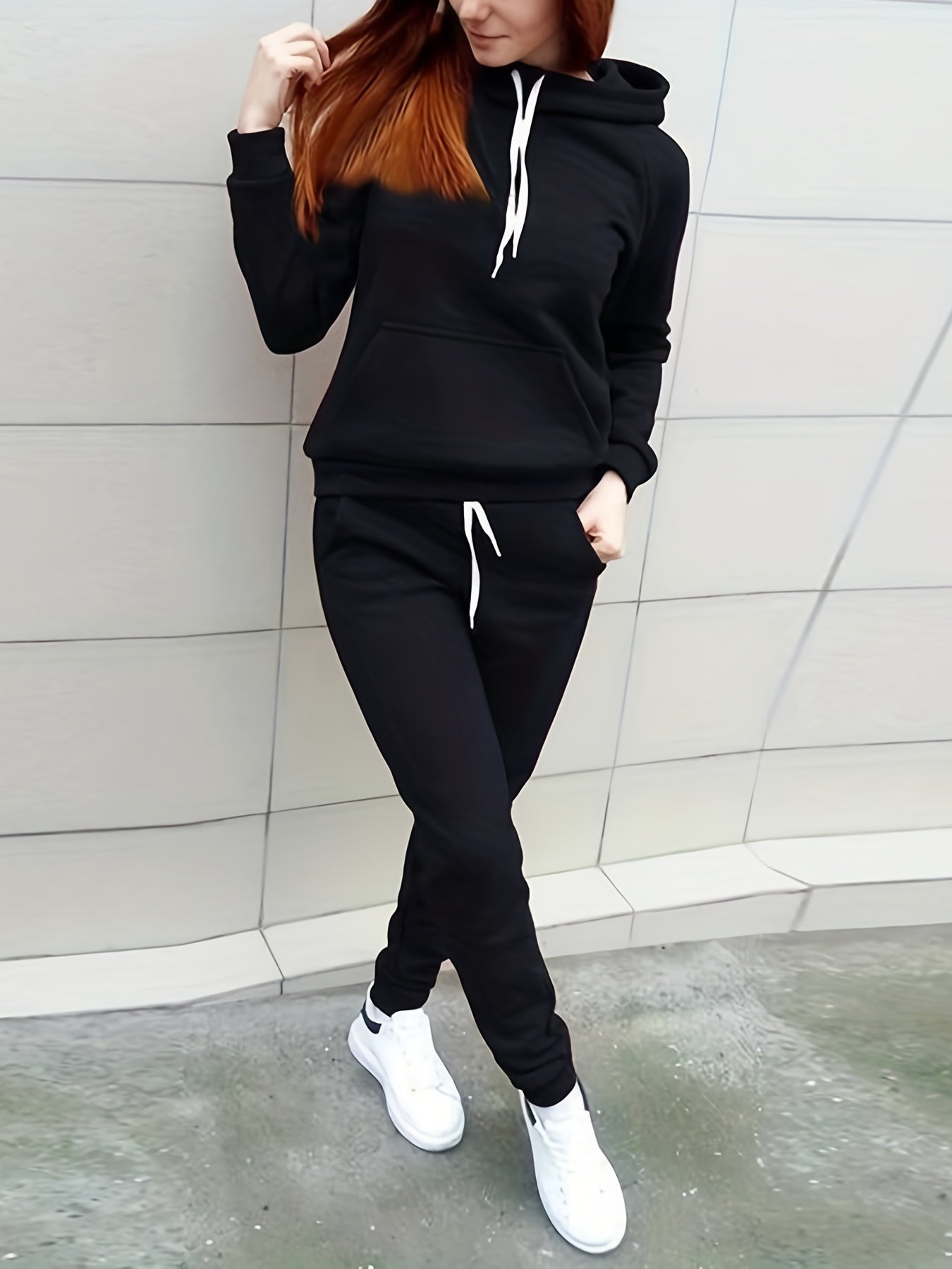 Damen Fleece Hoodie Set mit Hose