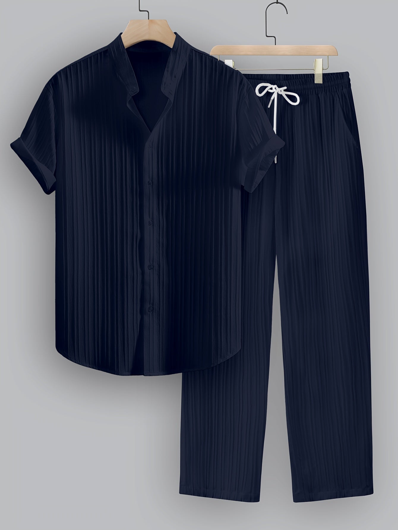 Herren Sommer Set mit Kurzarmhemd und Kordelzughose