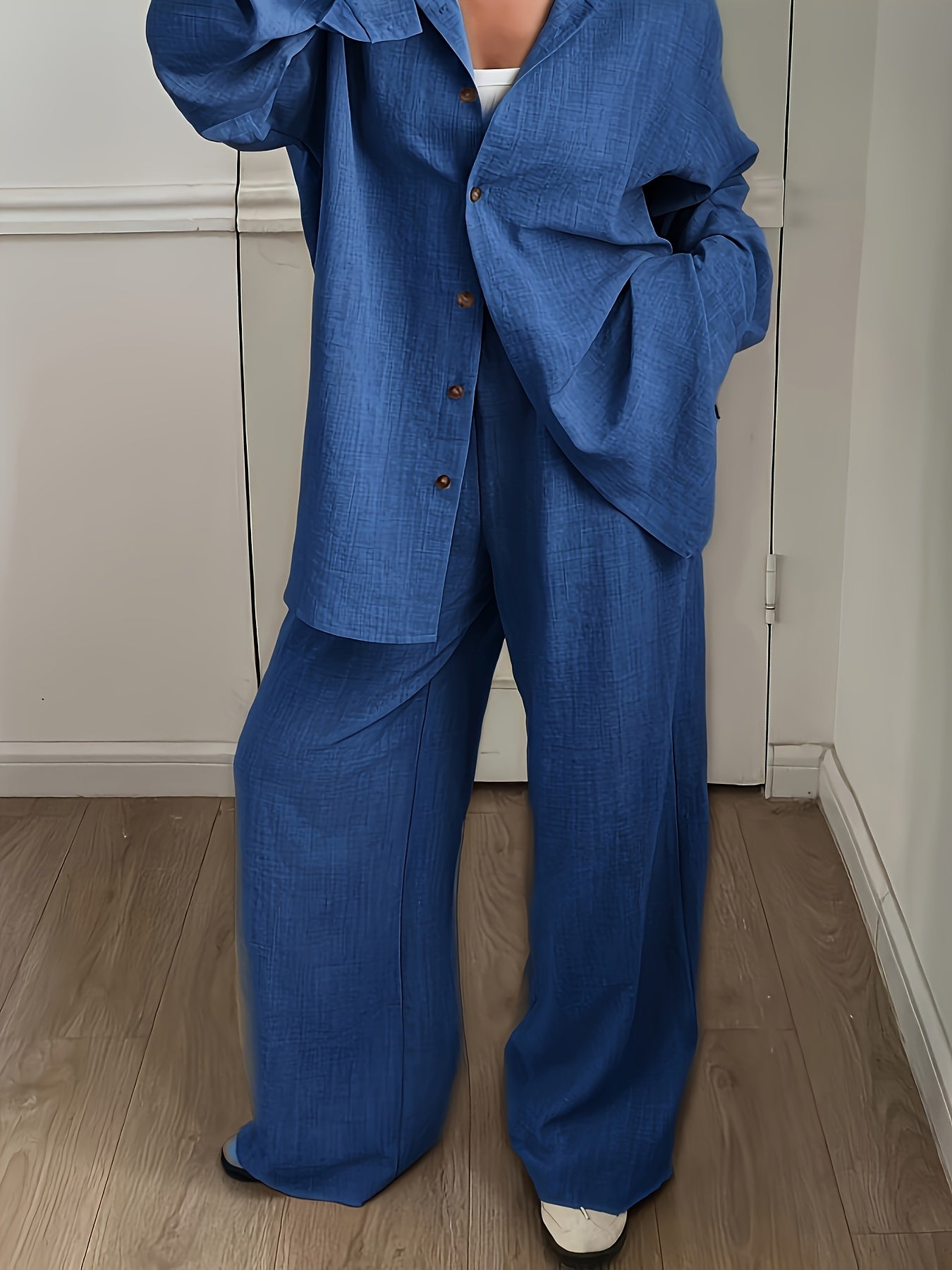 Damen Elegantes Set mit Langarmhemd und Hose