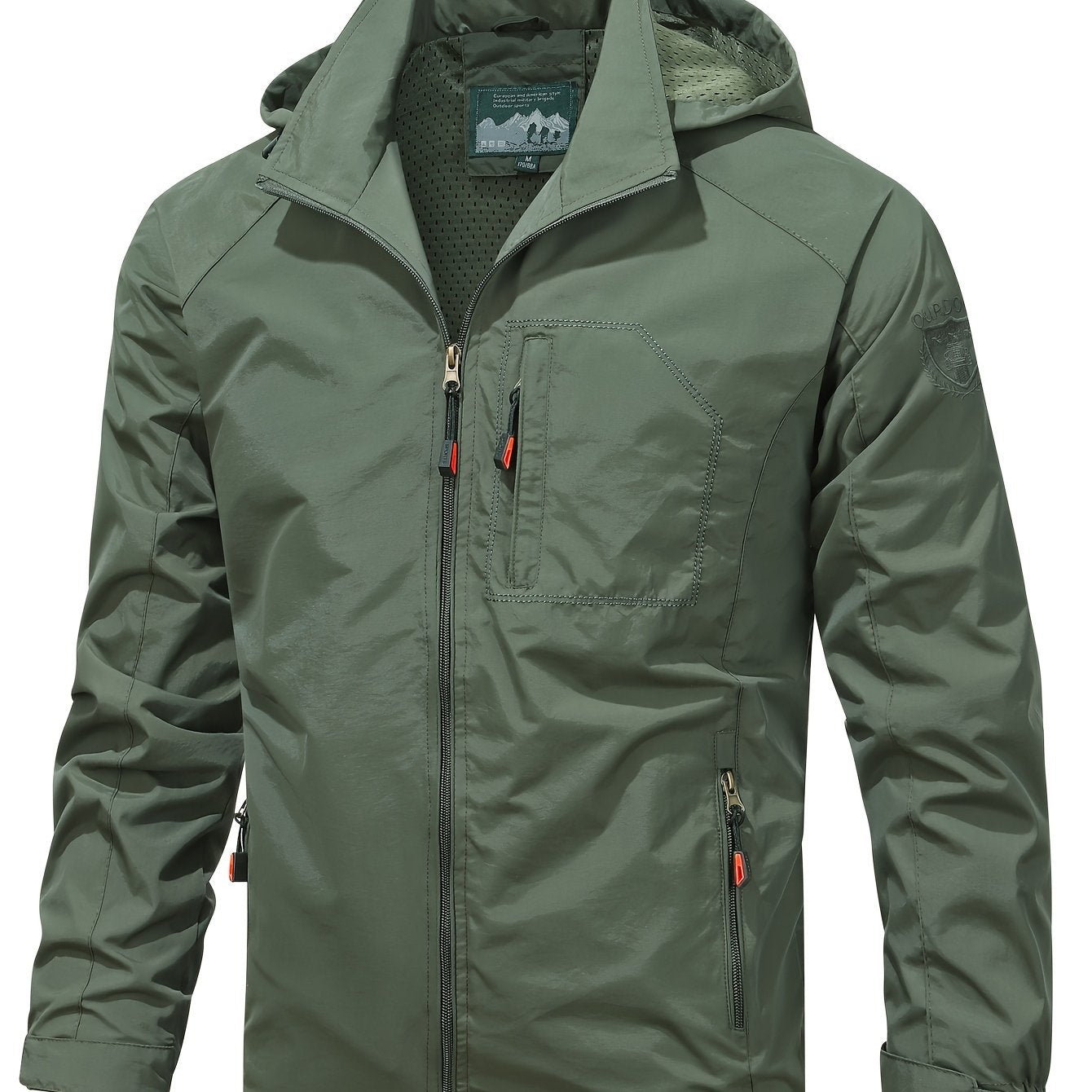 Herren Leichte Packbare Laufjacke mit Kapuze