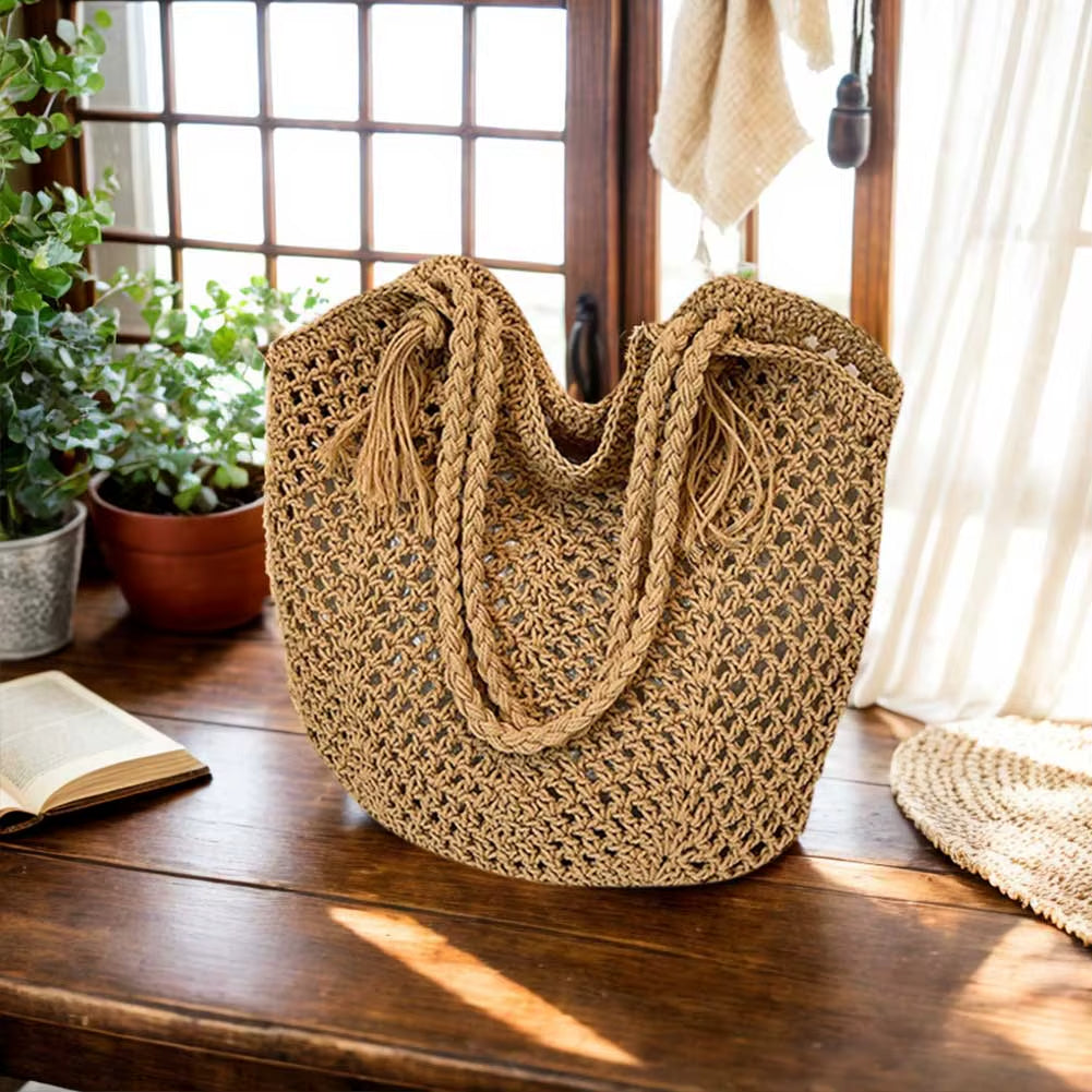 Geflochtene Tote Bag – Leicht, Geräumig & Natürlich Stilvoll