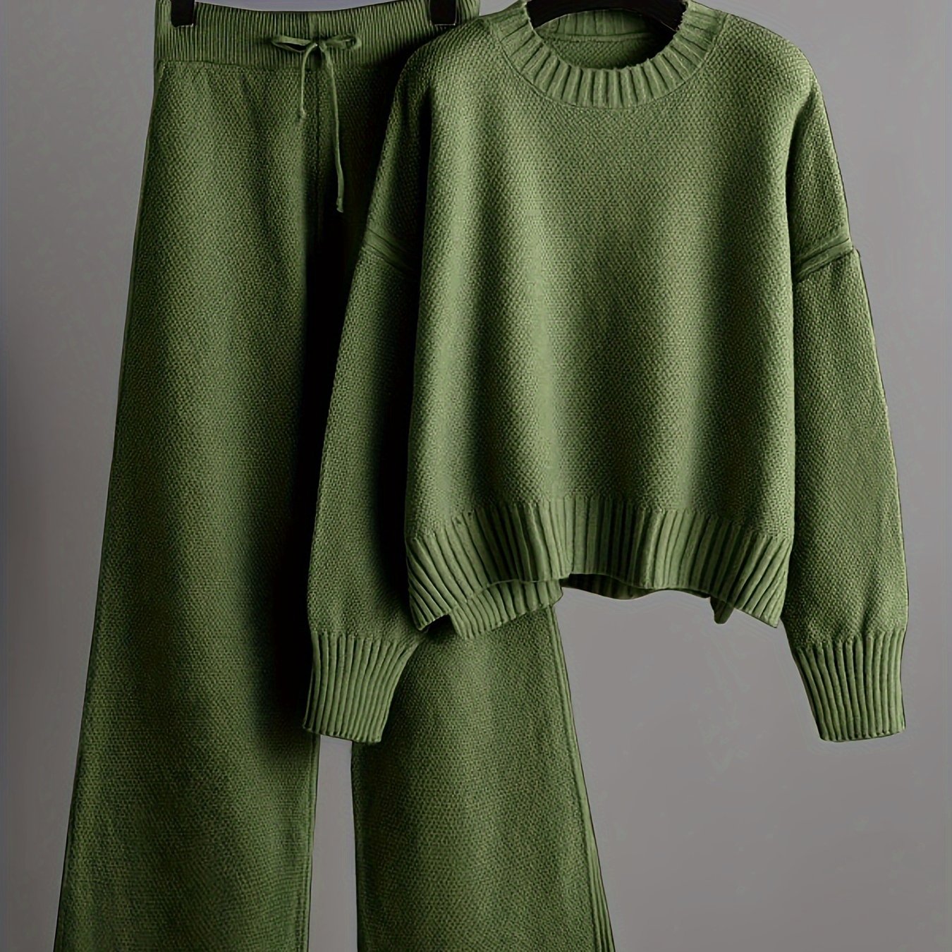 Damen Herbst Winter Set mit Lockerem Pullover und Weiter Hose
