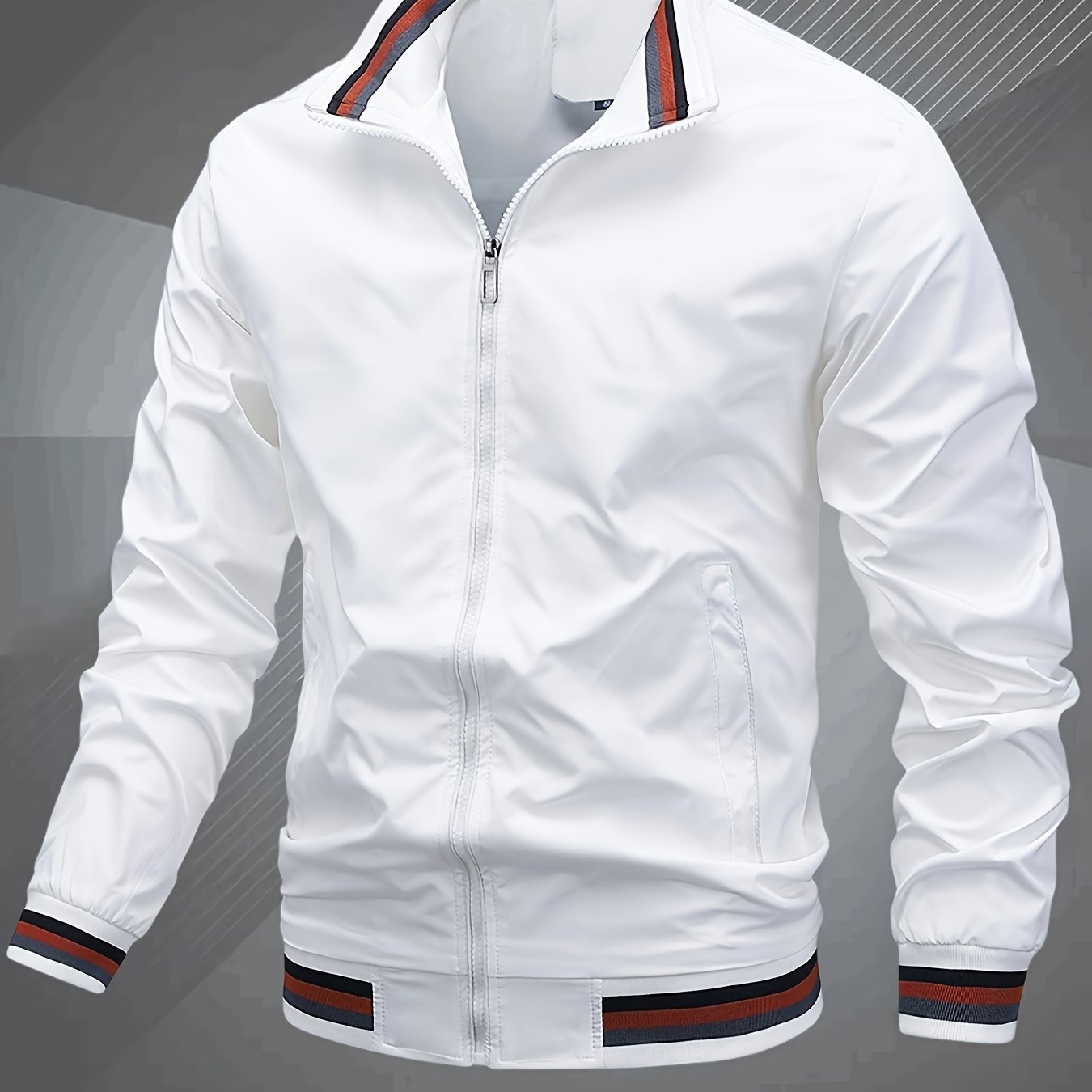 Herren Klassische Bomberjacke mit Stehkragen