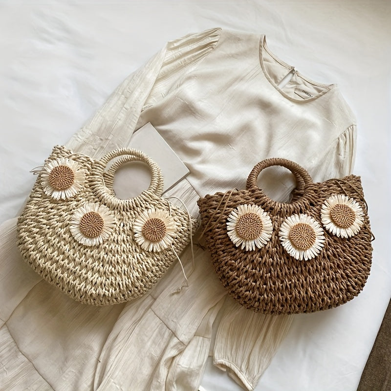 Damen Shopping Korbtasche für Sommer & Strand