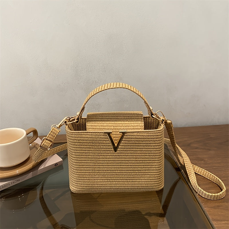 Damen Crossbody Bag Geflochten für Sommer & Reisen