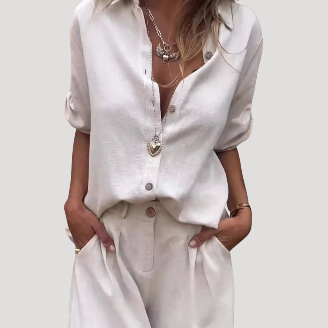 Damen Zweiteiliges Set – Hemd & Shorts