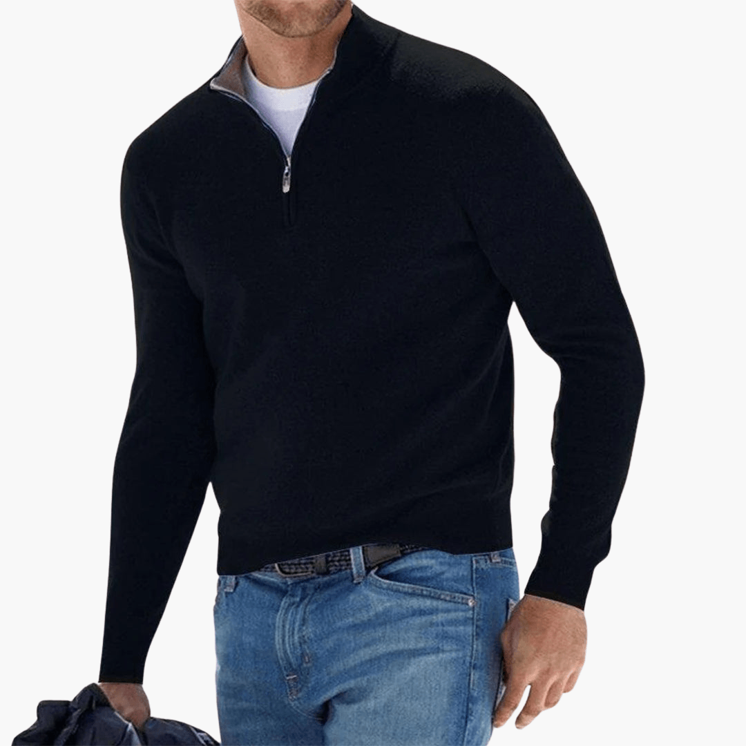 Herren Pullover mit Reißverschluss und flexibler Passform
