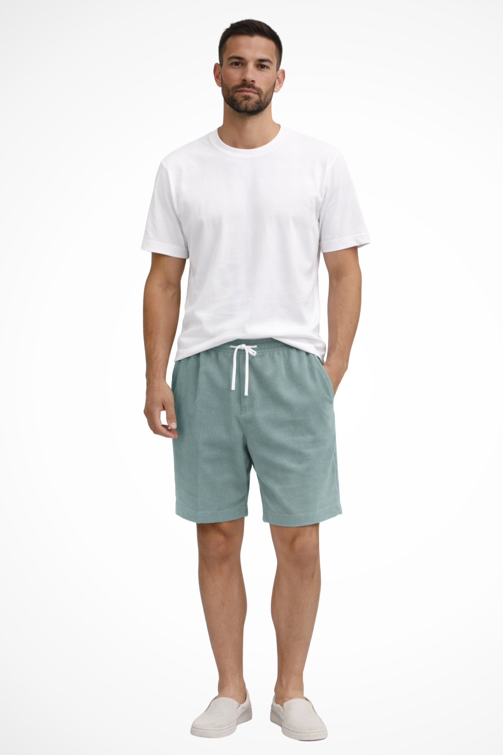 Dalby Herren Shorts – Cord Relaxed Fit mit Kordelzug Bund