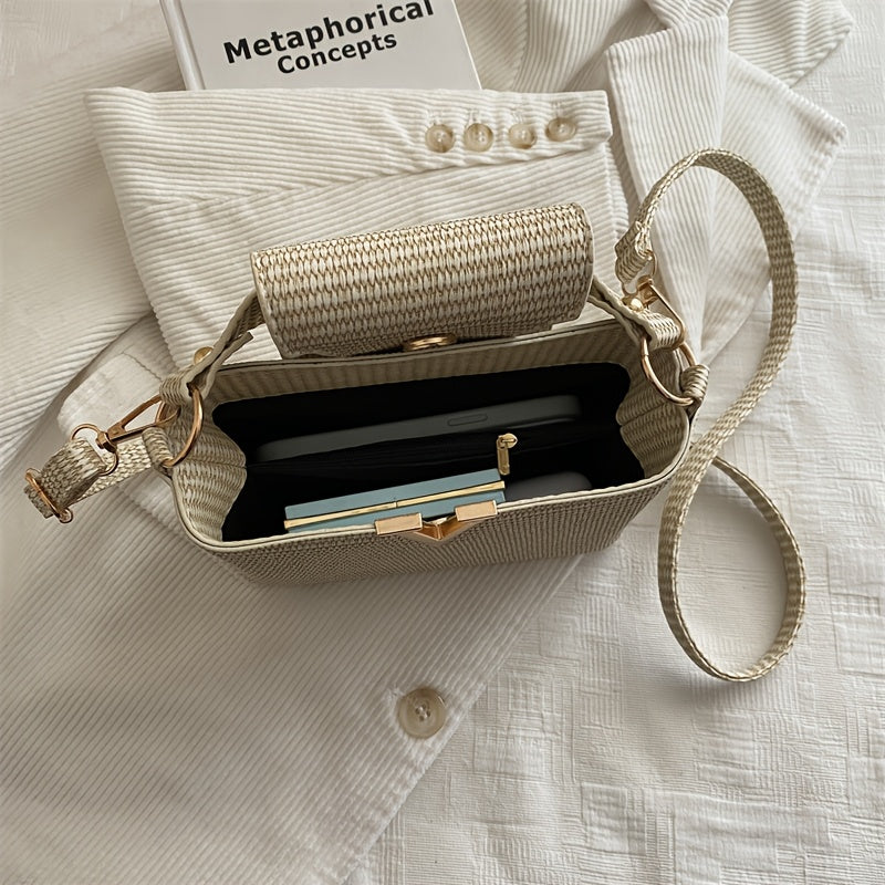 Damen Crossbody Bag Geflochten für Sommer & Reisen