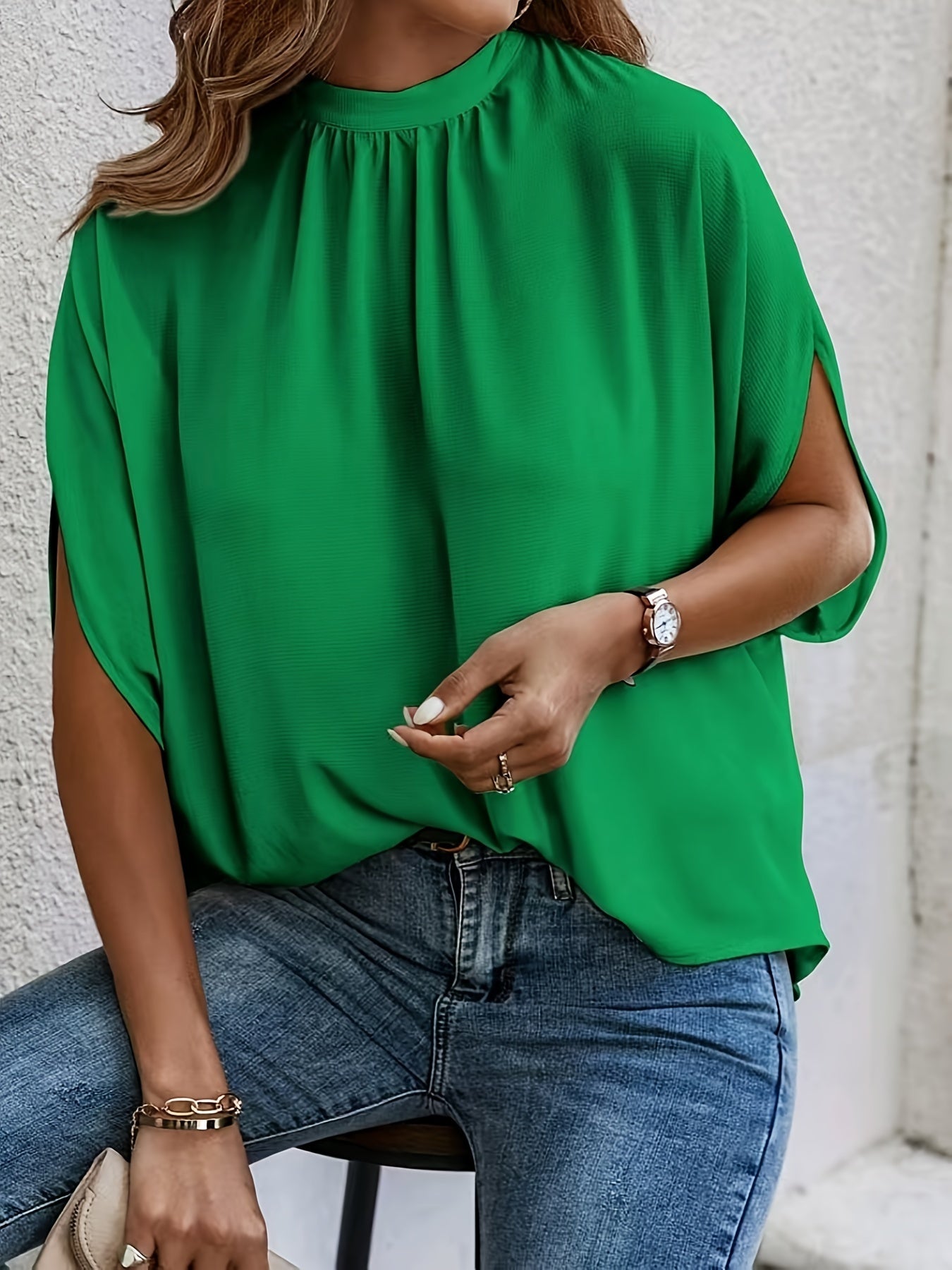 Damen Bluse – Fledermausärmel Elegant & Locker