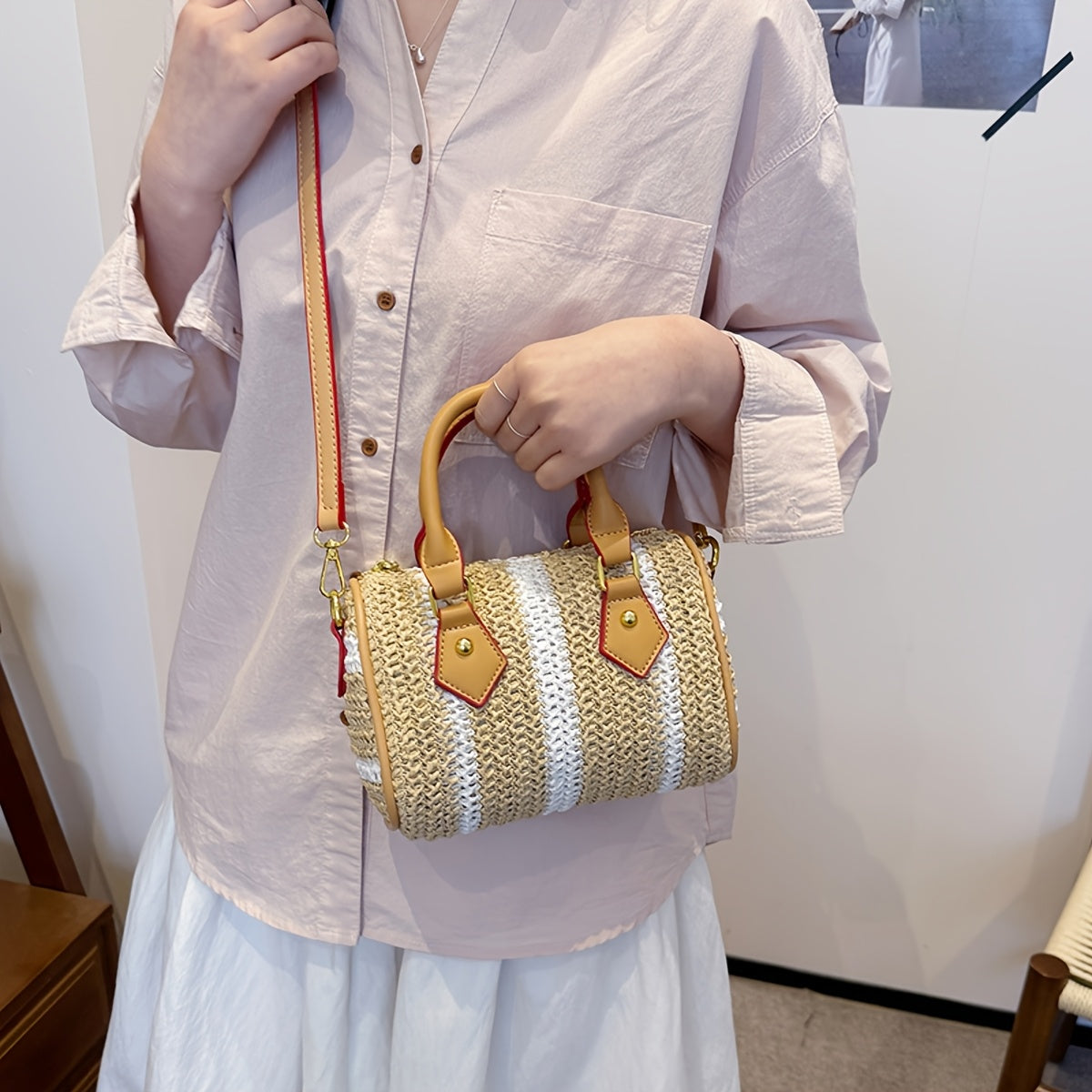Elegante Damen Crossbody Bag mit Geflochtener Textur