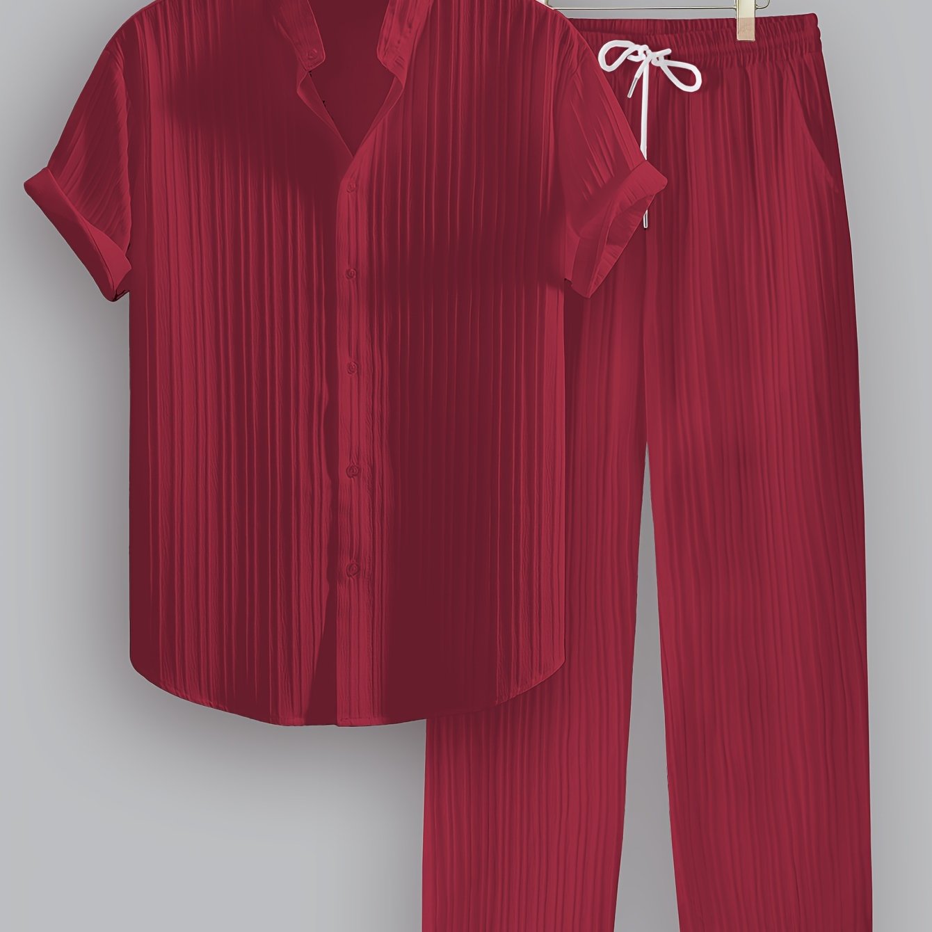 Herren Sommer Set mit Kurzarmhemd und Kordelzughose