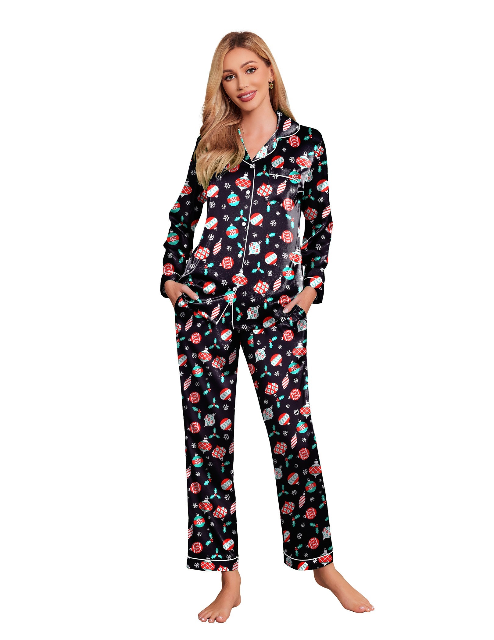 Damen Klassisches Pyjama Set für Zuhause