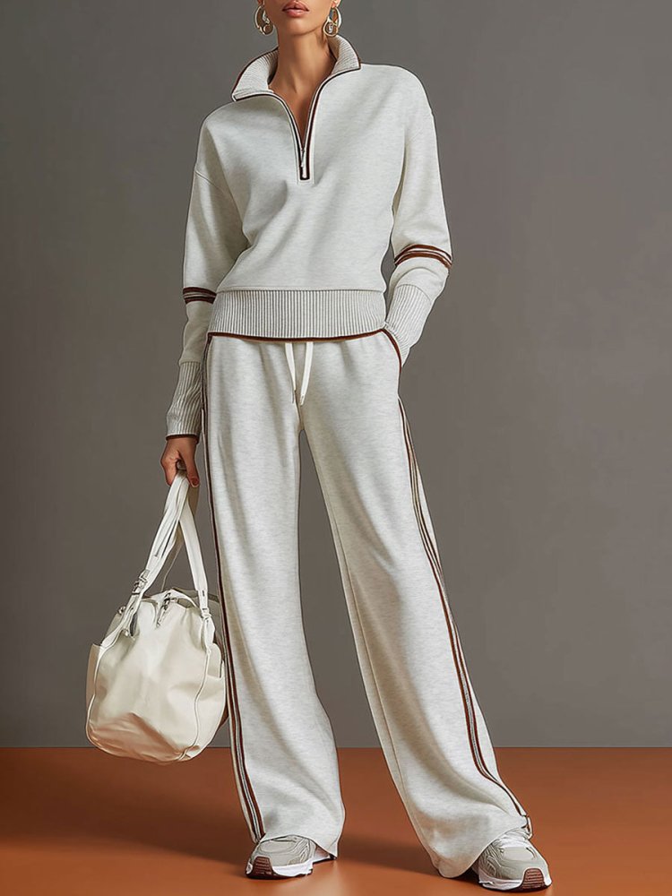 Damen Elegantes Loose-Fit Set mit Weiter Hose