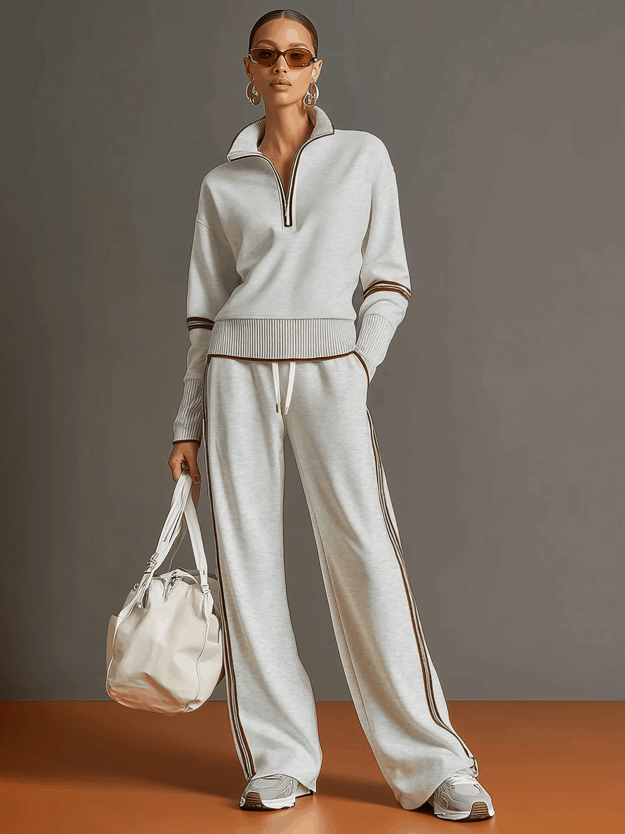 Damen Elegantes Loose-Fit Set mit Weiter Hose