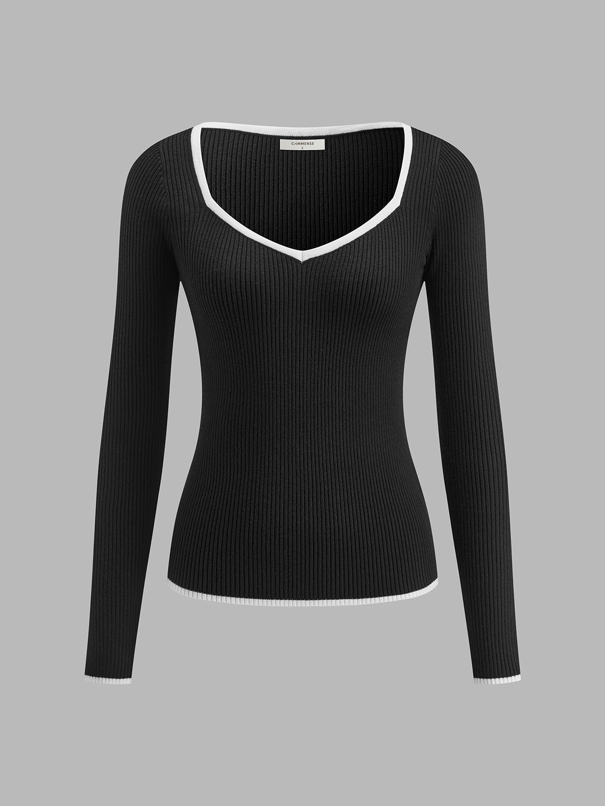 Claire | Damen Sommer Strickpullover mit Kontrastbesatz