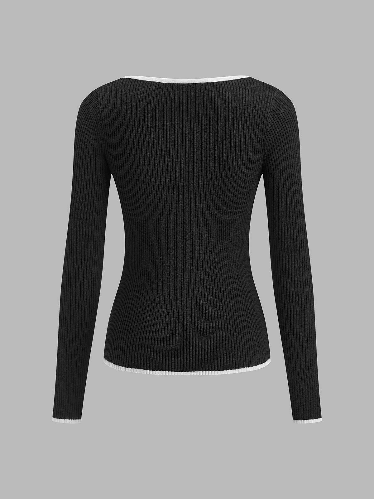 Claire | Damen Sommer Strickpullover mit Kontrastbesatz