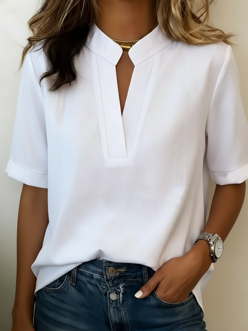 Elowen Damen Bluse – V-Ausschnitt Elegant & Zeitlos