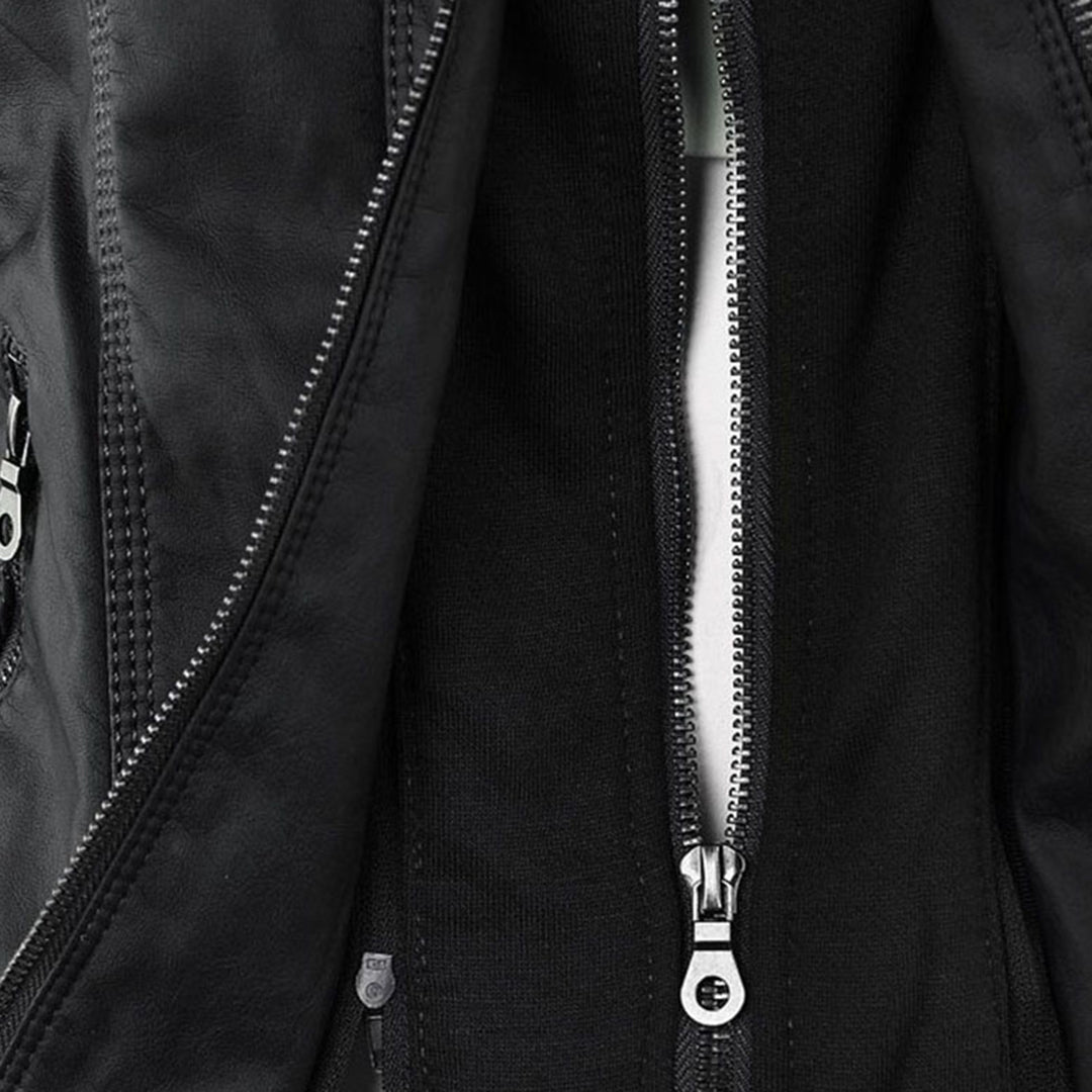 Damen Wetterfeste Lederlook-Jacke mit Kapuze