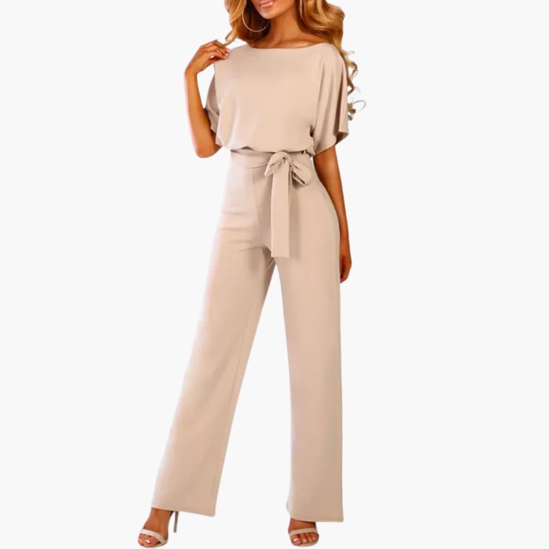 Damen Jumpsuit – Taillengürtel & Weites Bein