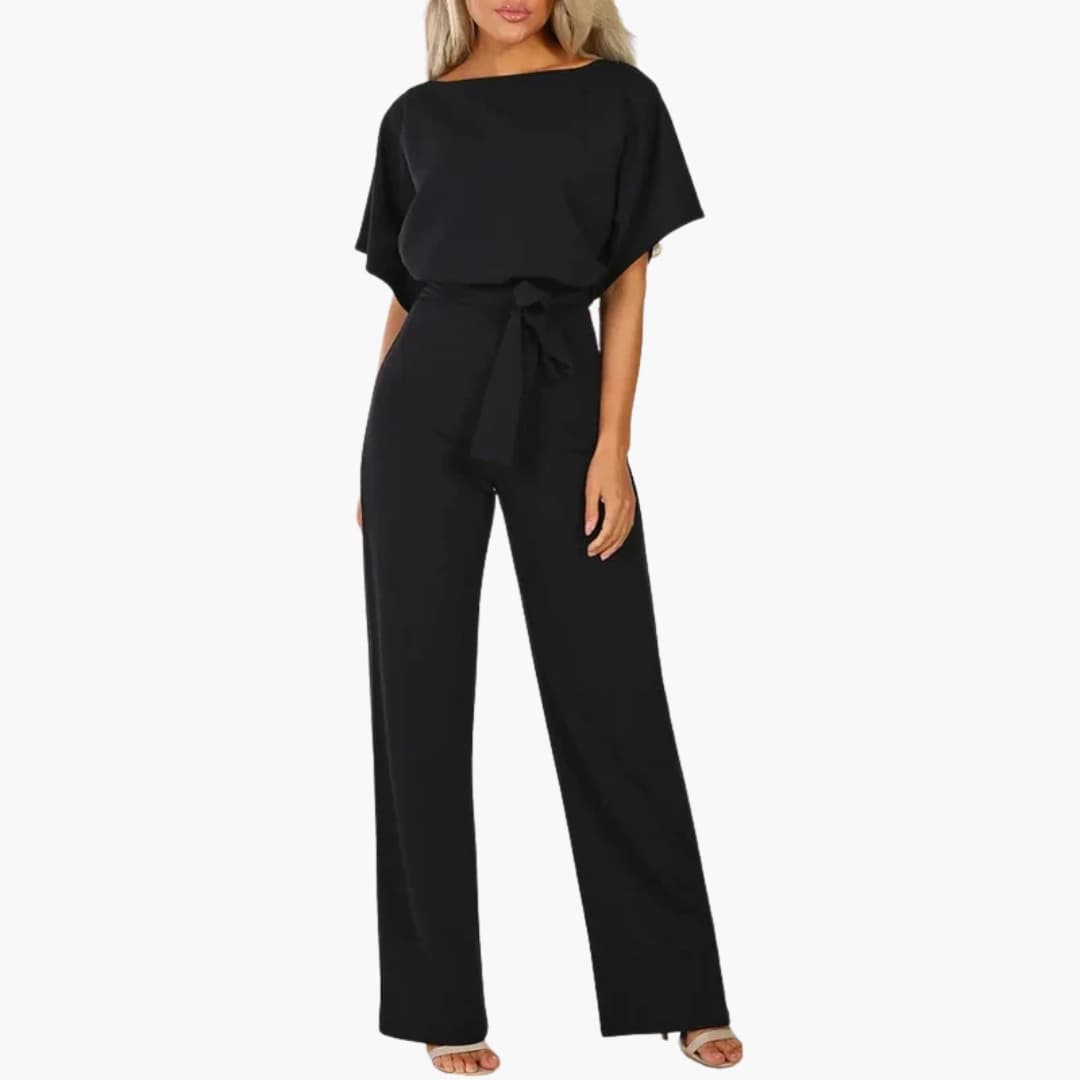 Damen Jumpsuit – Taillengürtel & Weites Bein