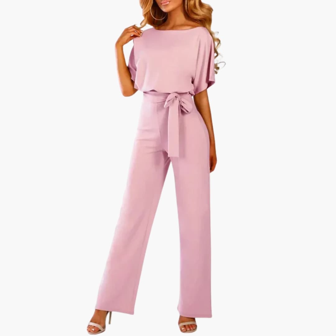 Damen Jumpsuit – Taillengürtel & Weites Bein