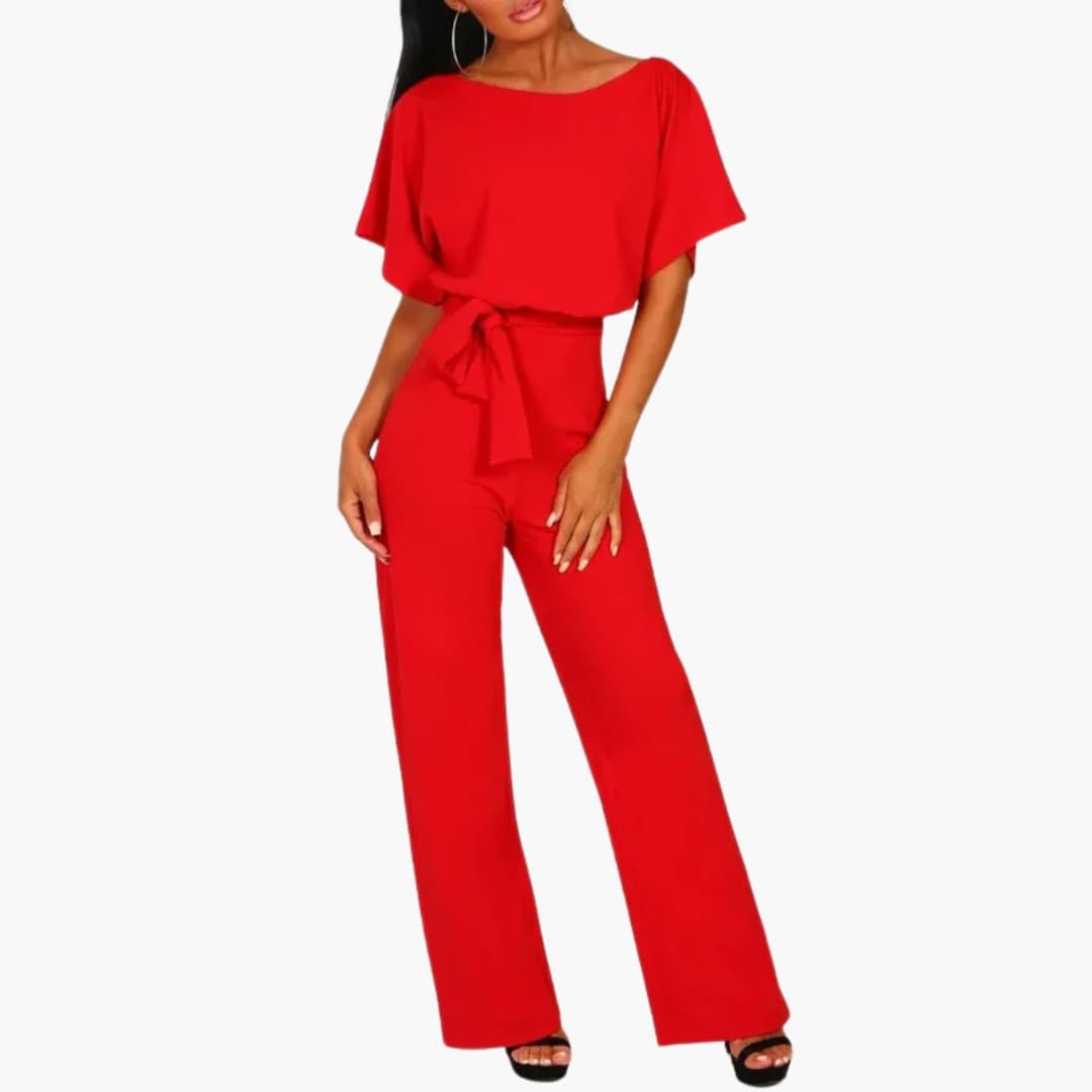 Damen Jumpsuit – Taillengürtel & Weites Bein