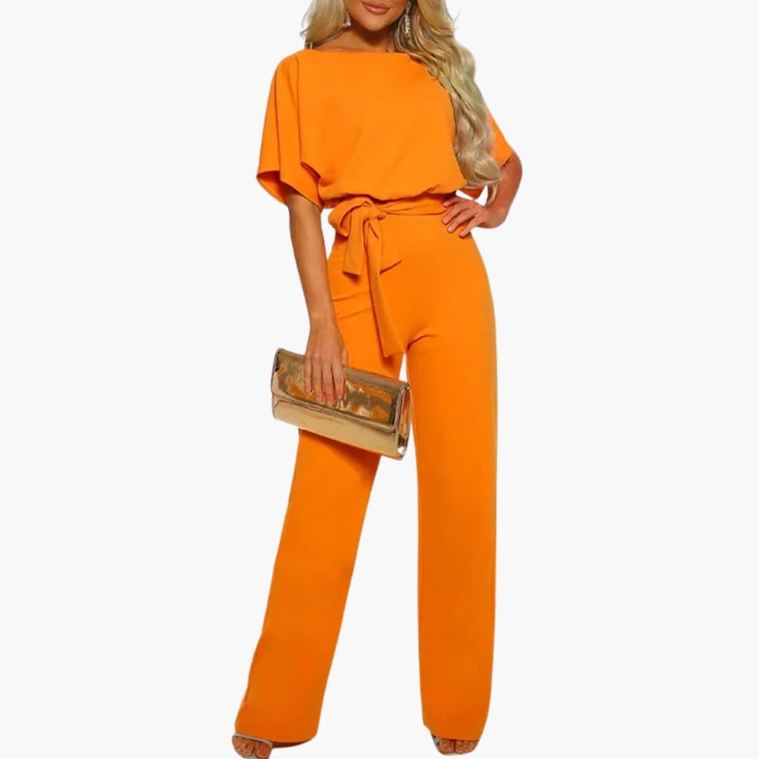 Damen Jumpsuit – Taillengürtel & Weites Bein
