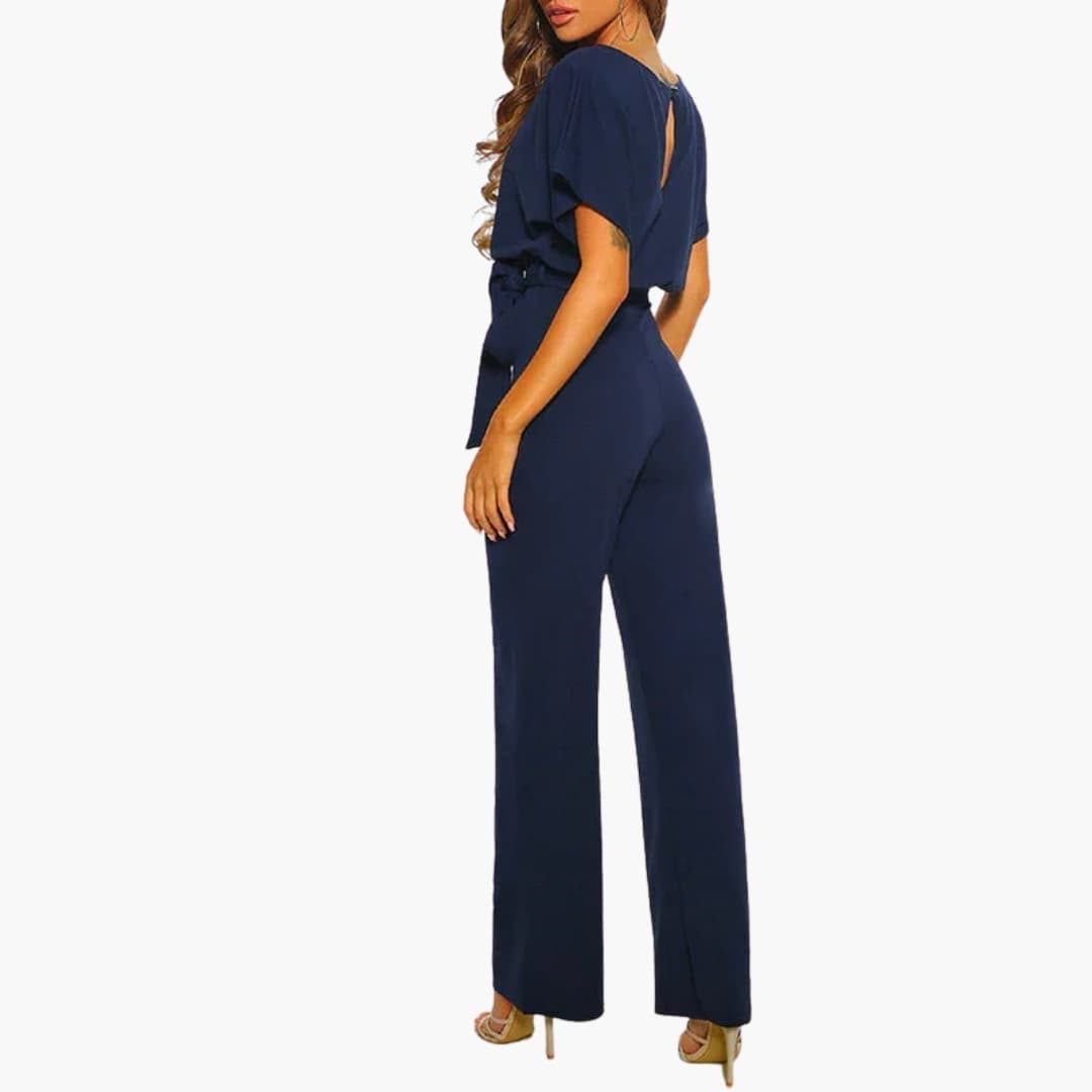 Damen Jumpsuit – Taillengürtel & Weites Bein