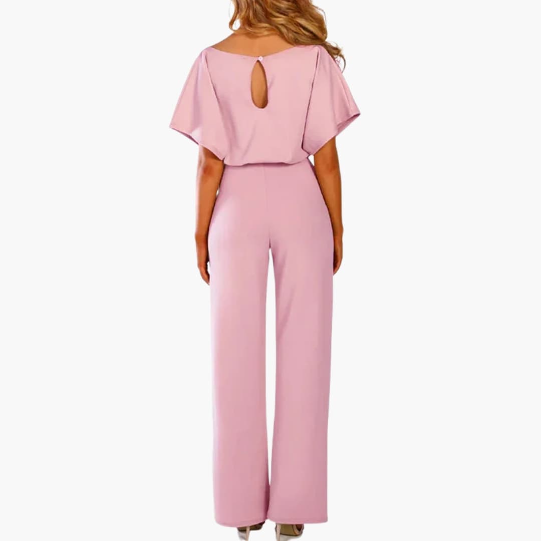 Damen Jumpsuit – Taillengürtel & Weites Bein