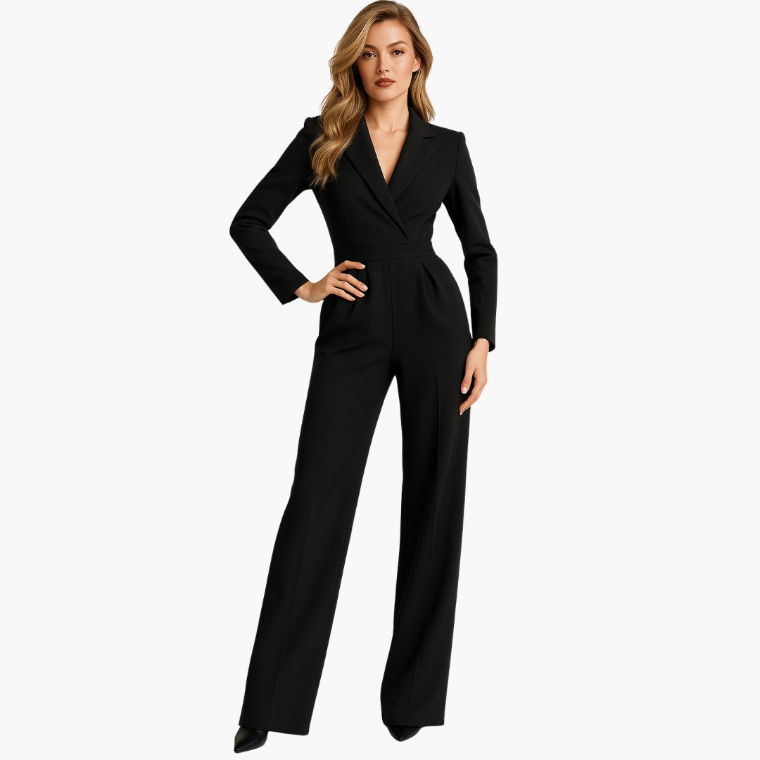 Damen Jumpsuit – Wickeloptik & Taillierter Schnitt
