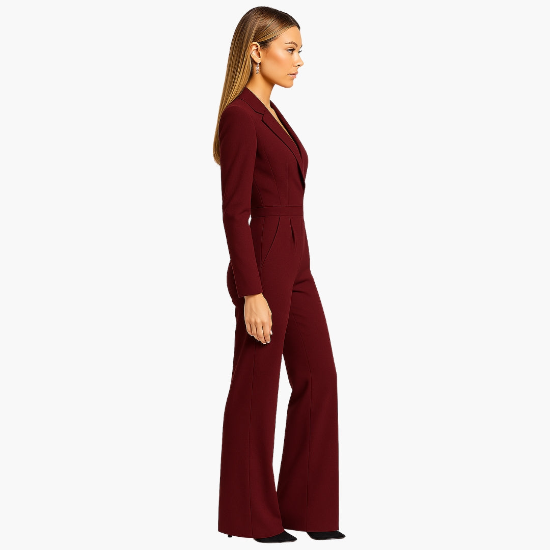 Damen Jumpsuit – Wickeloptik & Taillierter Schnitt