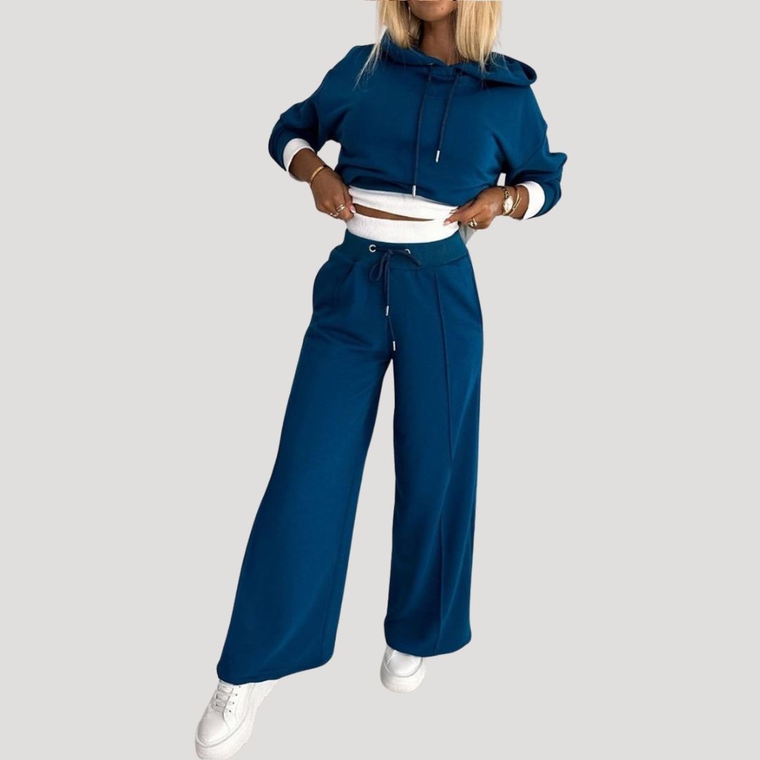 Damen Fleecegefüttertes Oversized Set – Hoodie & Jogginghose Winter