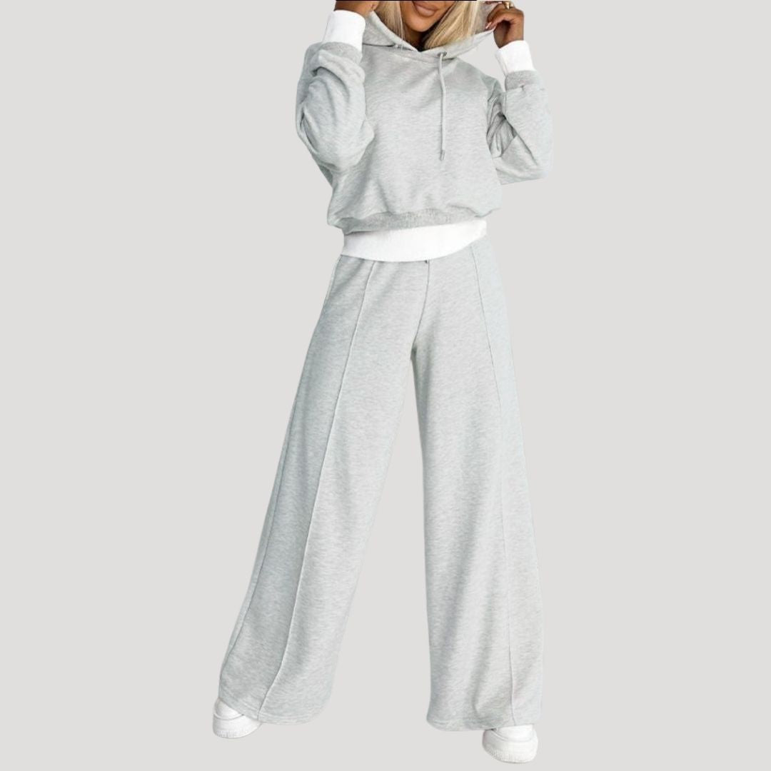 Damen Fleecegefüttertes Oversized Set – Hoodie & Jogginghose Winter
