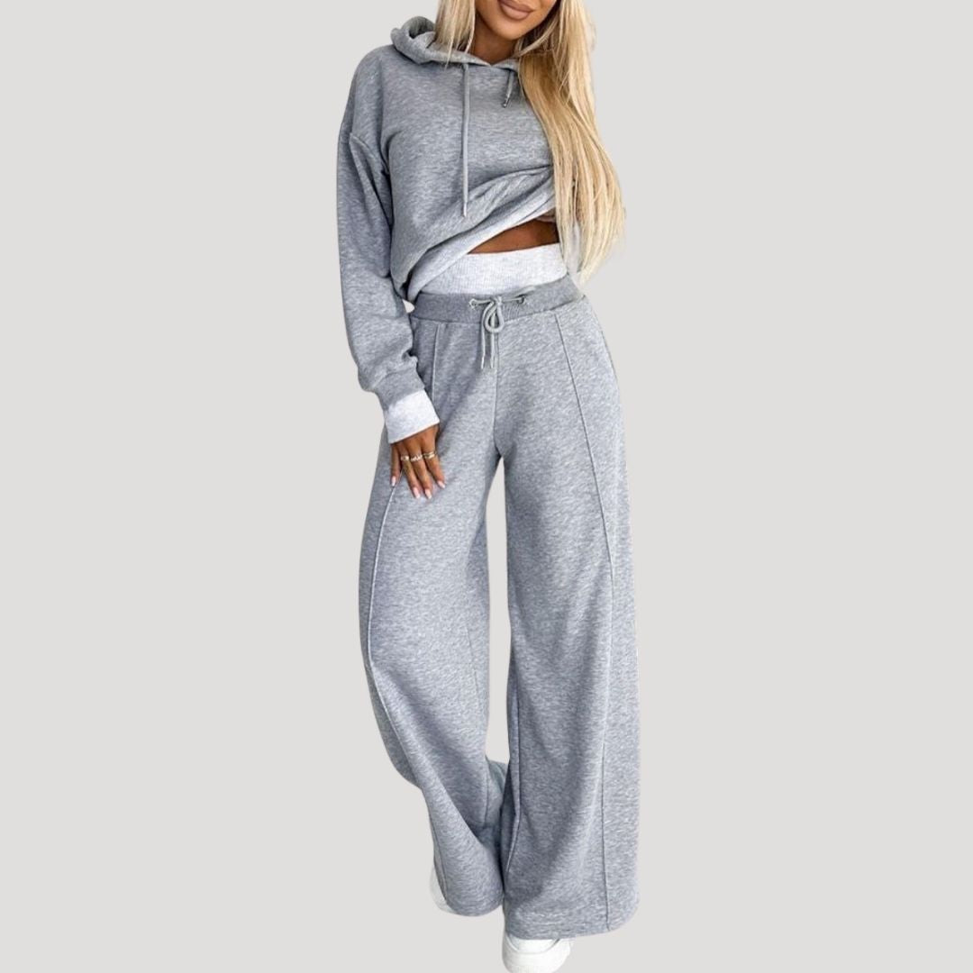 Damen Fleecegefüttertes Oversized Set – Hoodie & Jogginghose Winter