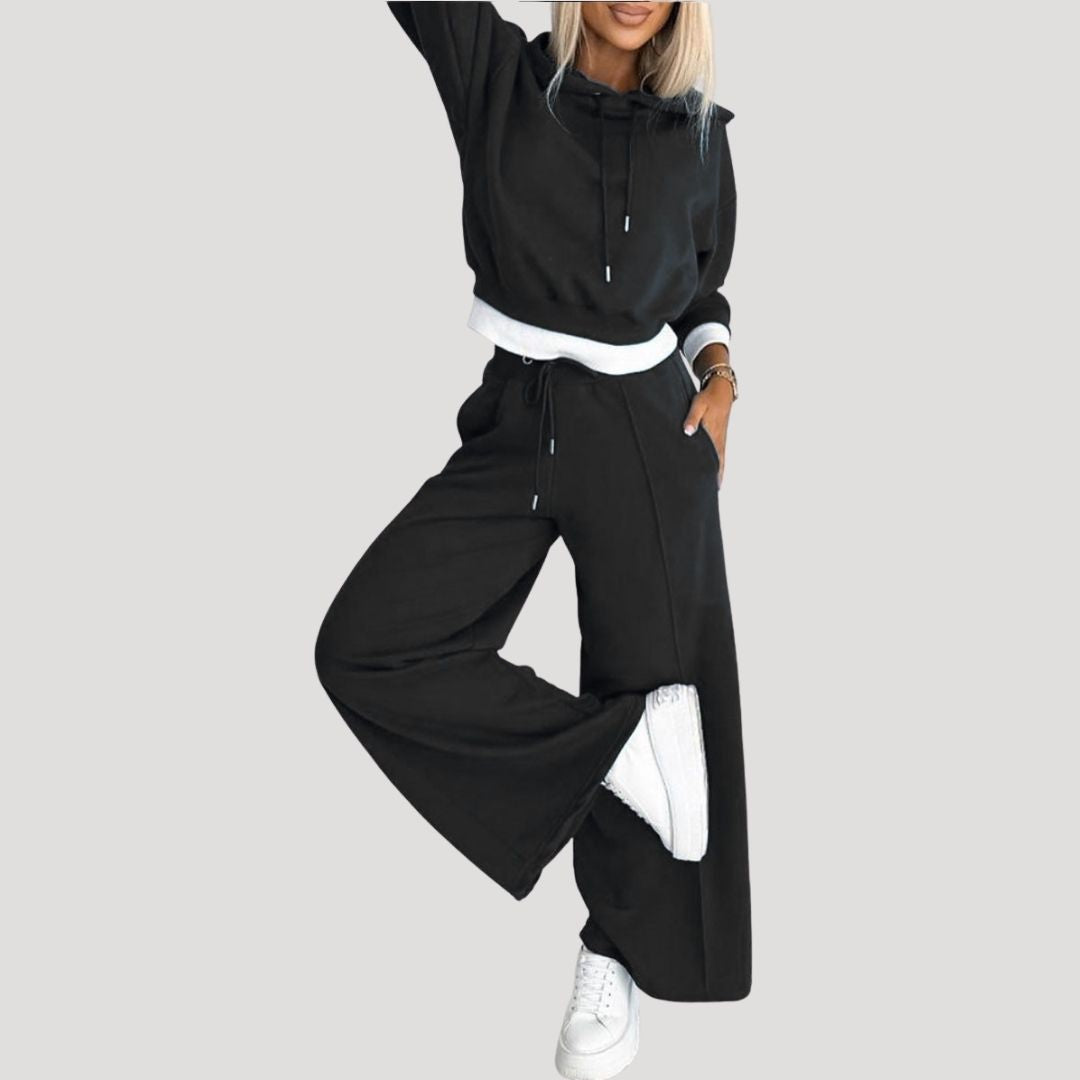 Damen Fleecegefüttertes Oversized Set – Hoodie & Jogginghose Winter