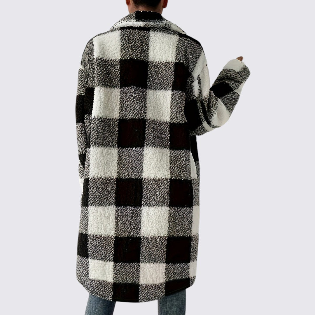 Damen Mantel mit Taschen - Teddy Mantel - Wintermantel