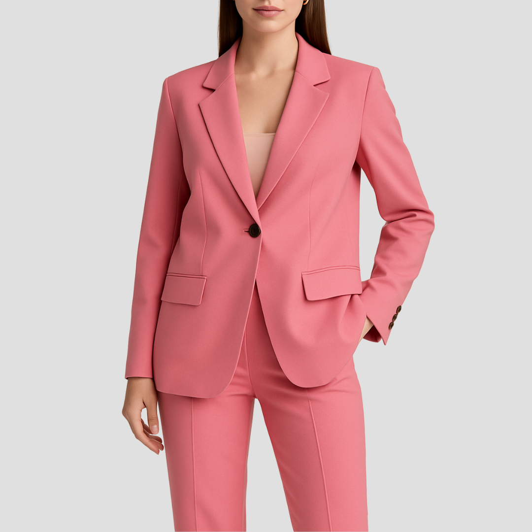 Damen Anzug-Set mit Langem Blazer & Hose