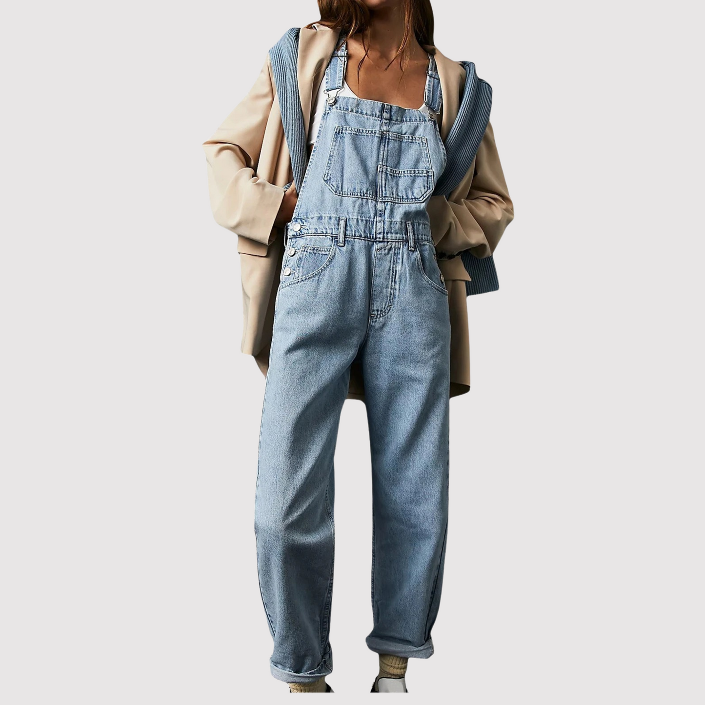 Damen Denim Latzhose mit Relaxter Passform für Alltag & Freizeit