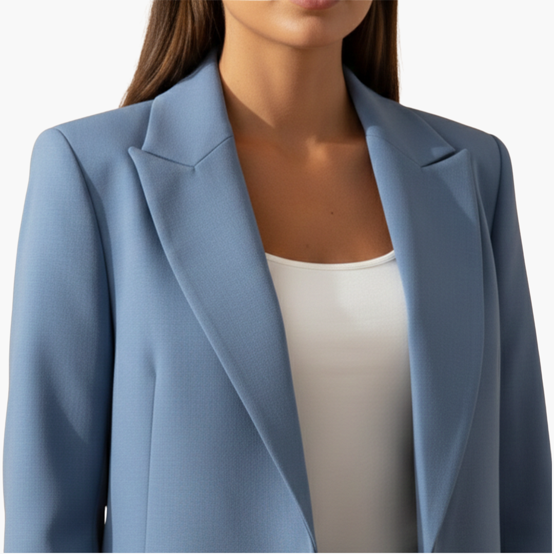 Damen Blazer & Hosen Set – Reverskragen & Schmale Passform