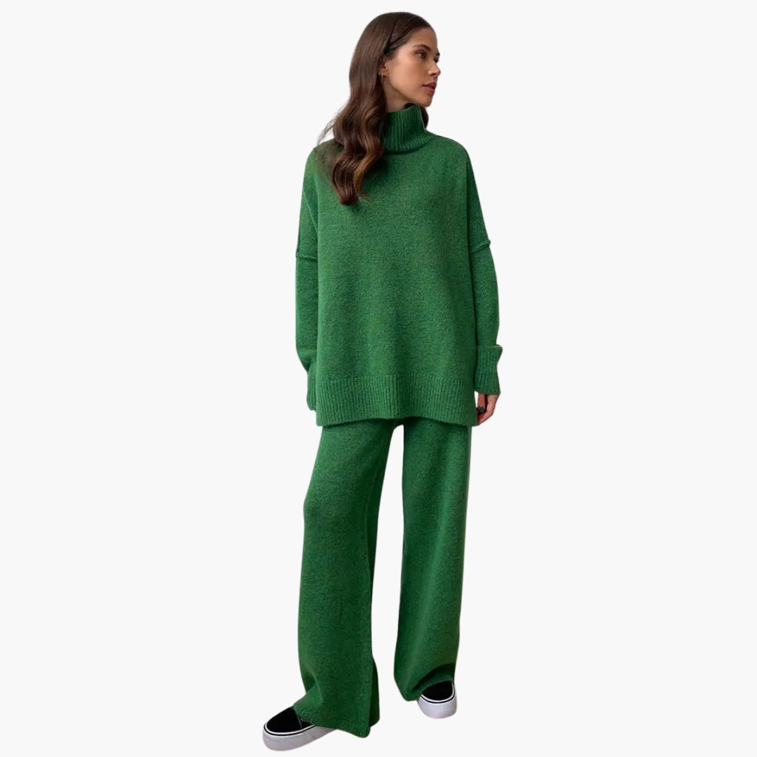 Damen Strickset – Oversize Rollkragen & Hose