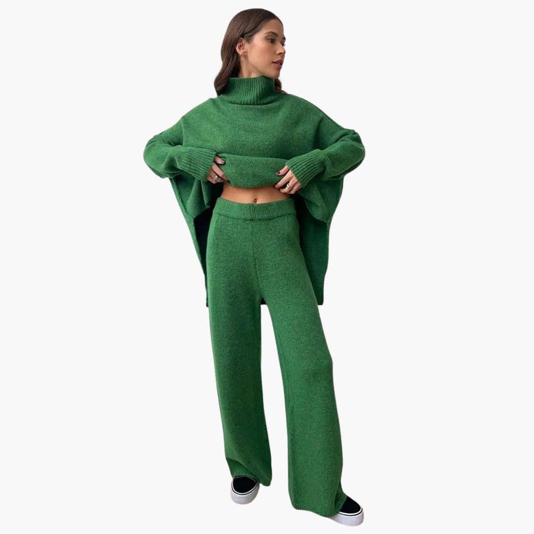 Damen Strickset – Oversize Rollkragen & Hose