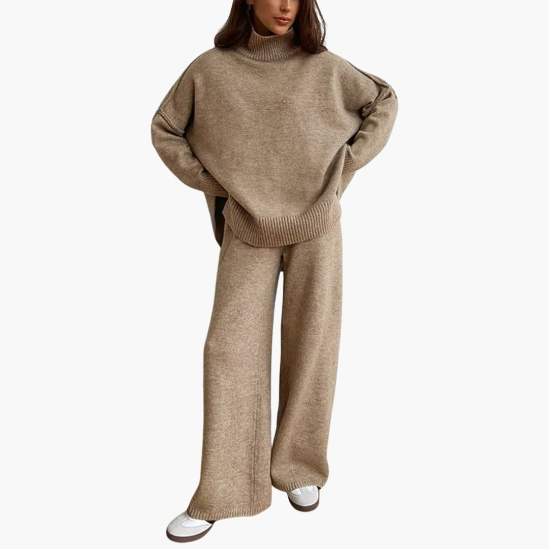 Damen Strickset – Oversize Rollkragen & Hose