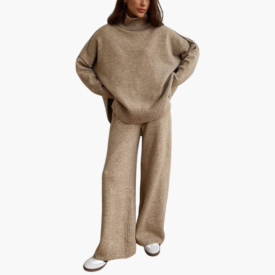 Damen Strickset – Oversize Rollkragen & Hose