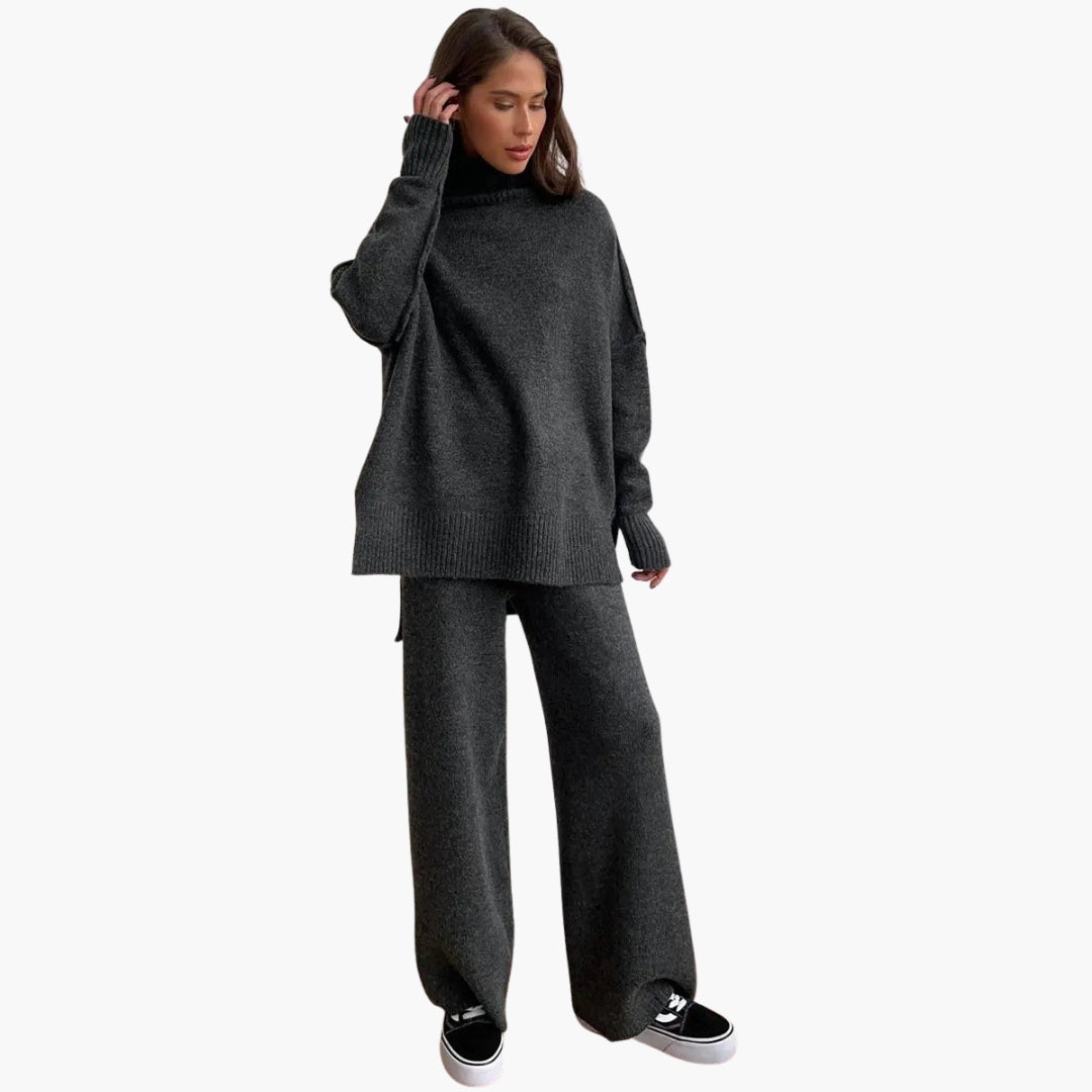 Damen Strickset – Oversize Rollkragen & Hose